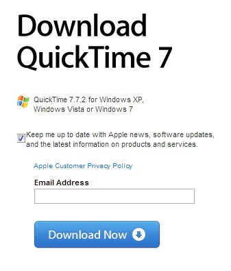 quicktime player download for windows xp